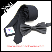 Cravate en coton noir, Cravates pré-attachées Cravates en microfibre noires